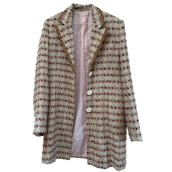 Y2K  tweed longline blazer / jacket - Picture 1 of 10